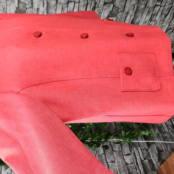 Alfred Dunner Red Textured Button-Front Jacket - Picture 5 of 9